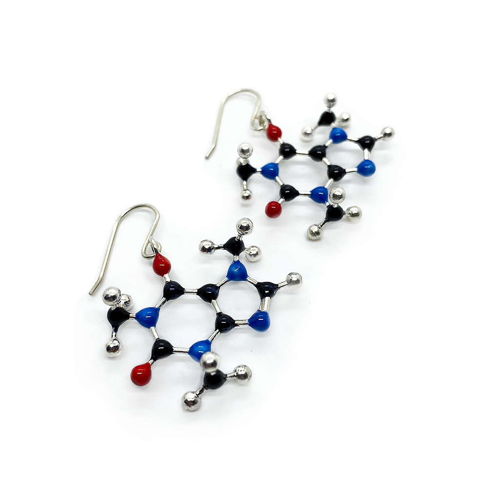 Slashpile Caffeine Molecule Earrings