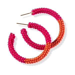 Ink + Alloy Cammy Colour Block Hoops Coral and Hot Pink SBER1801HP