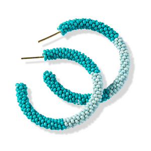 Ink + Alloy Cammy Colour Block Hoops Turquoise and Light Blue SBER1801TQ