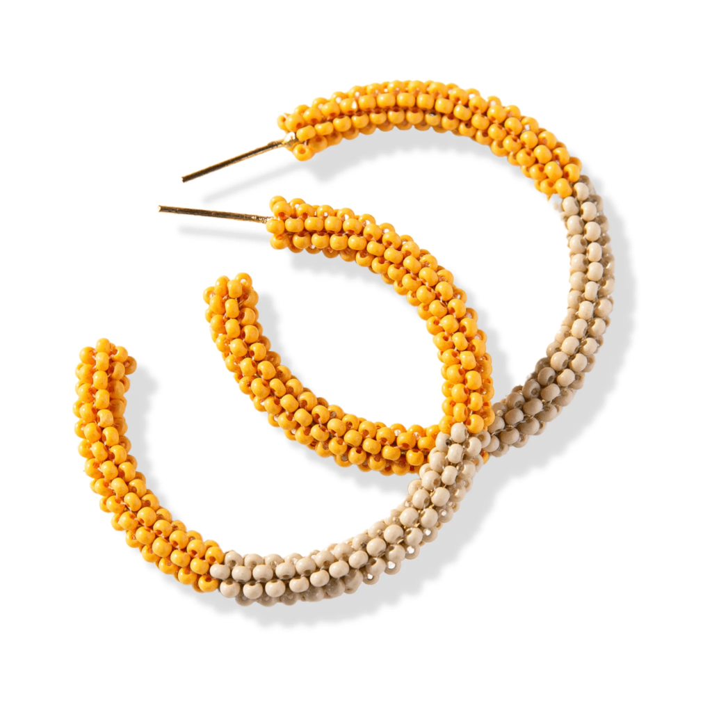 Ink + Alloy Cammy Colour Block Hoops Yellow and Cream SBER1801Y