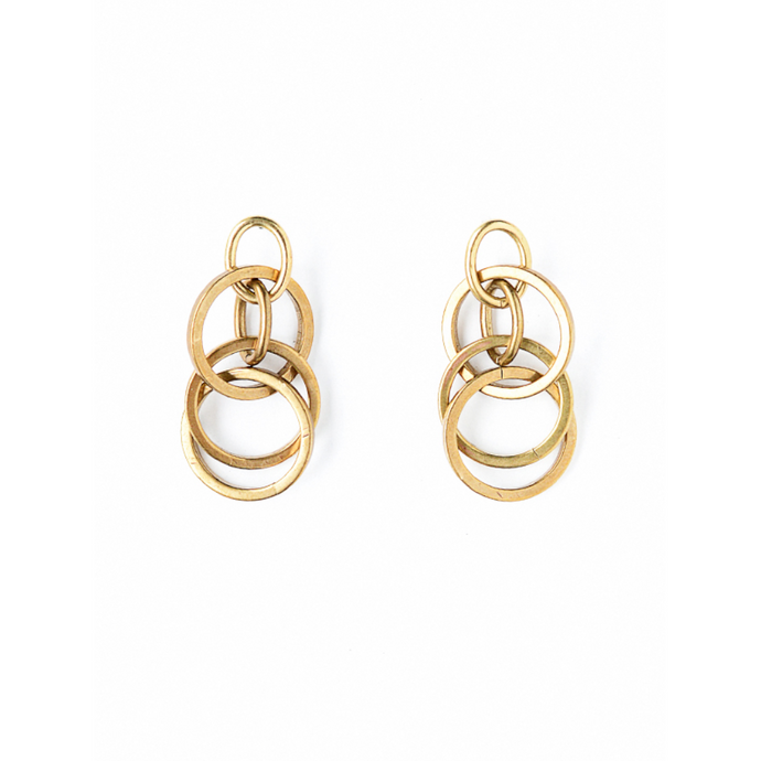 Michelle Ross Casson Brass Earrings CE26