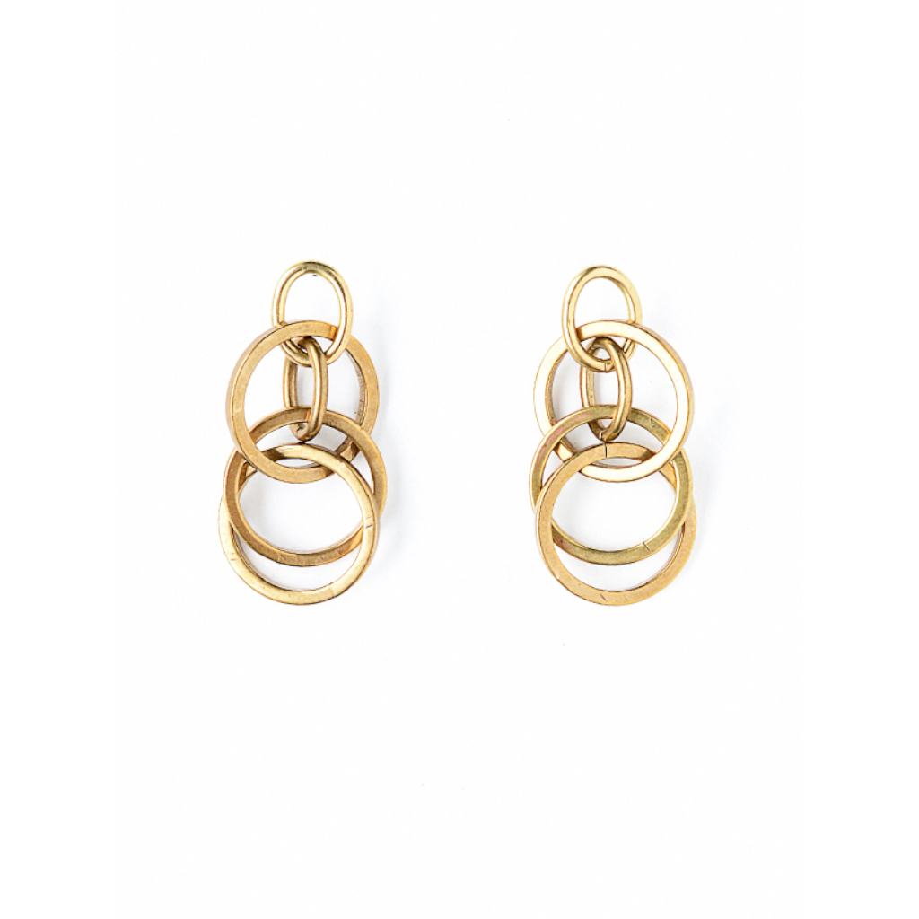 Michelle Ross Casson Brass Earrings CE26