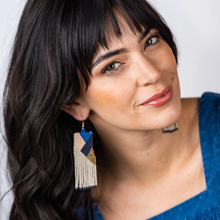 Ink + Alloy Charlotte Angles Fringe Earrings Navy SBER2600NA