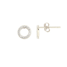 Kris Nations Circle Crystal Outline Studs Silver E771-S