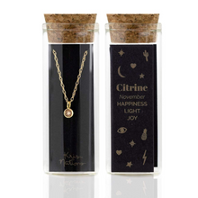 Kris Nations Citrine Charm Necklace Gold N778-G-CIT