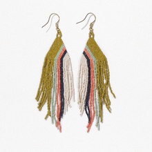 Ink + Alloy Josie Angled Stripe Fringe Earrings Citron LXER0700CI