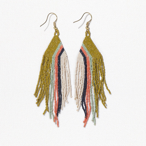 Ink + Alloy Josie Angled Stripe Fringe Earrings Citron LXER0700CI
