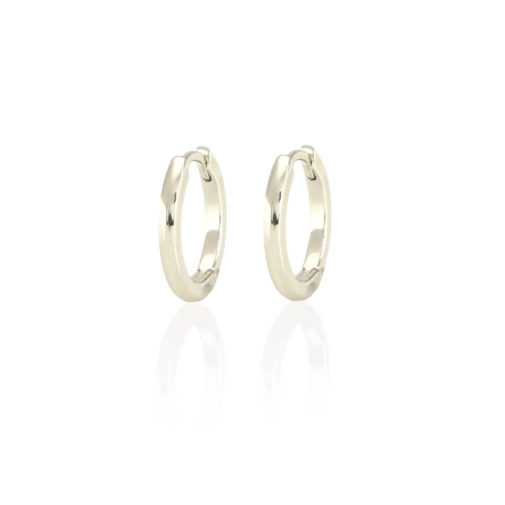Kris Nations Classic Hinged Huggie Hoops Silver E792-S