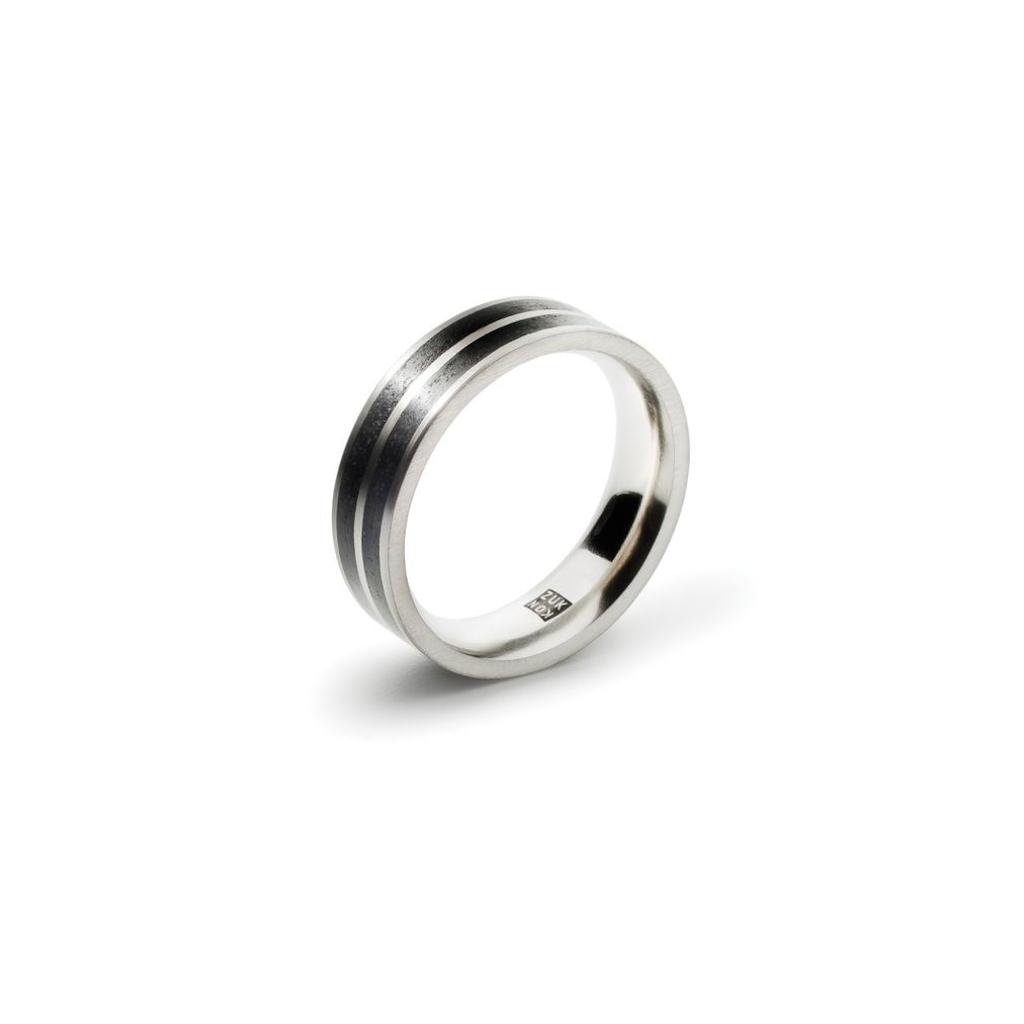 KONZUK Coal Black Concrete 6mm Ring KMR169BLK