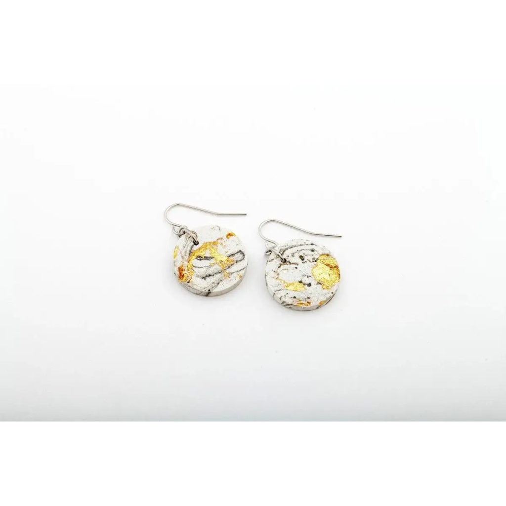 	dconstruct Concrete Fractured Circle Earrings Marble Gold CON-J-FR-E-CIR-MG