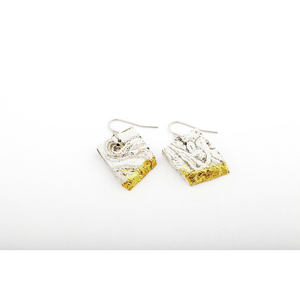dconstruct Concrete Fractured Rectangle Earrings Marble Gold CON-J-FR-E-REC-MG