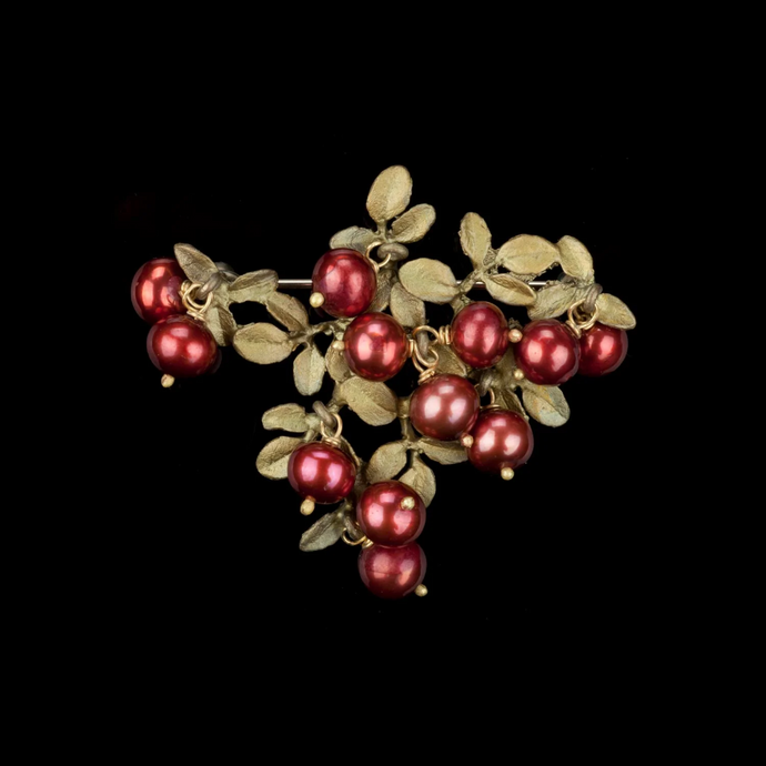 Silver Seasons Cranberry Brooch 5669BZCR