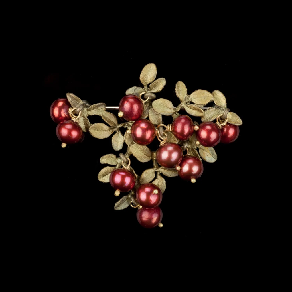 Silver Seasons Cranberry Brooch 5669BZCR