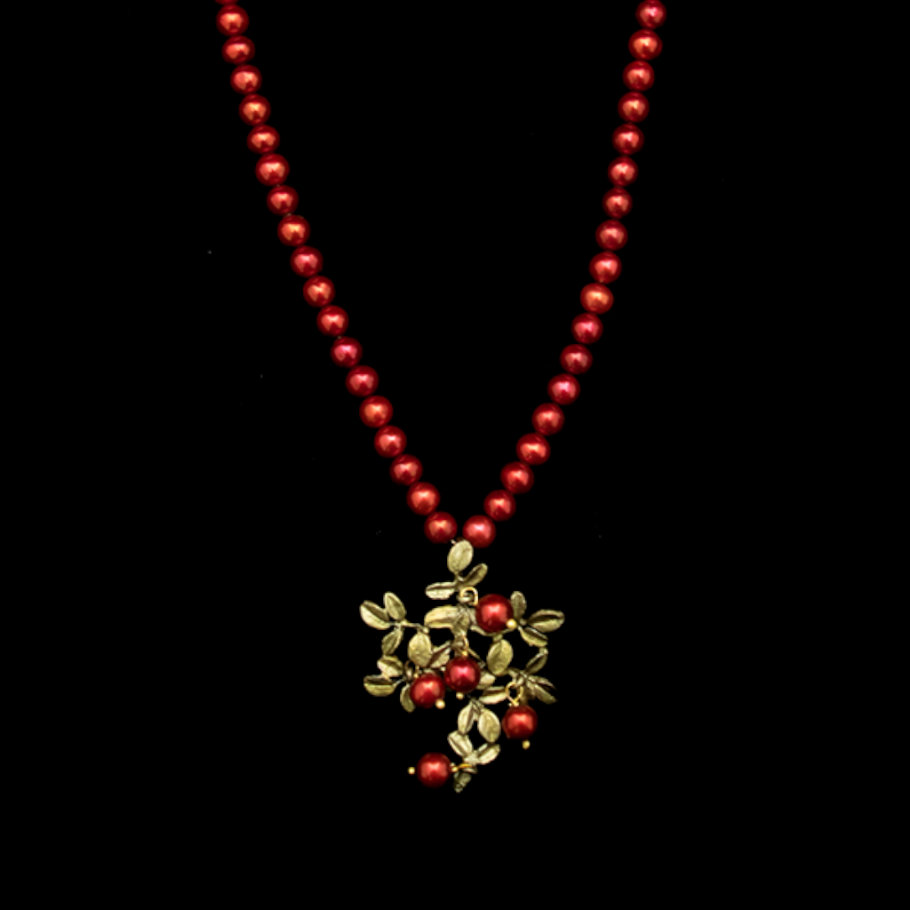 Cranberry pearl necklace deals