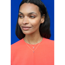 Kris Nations Crescent Moon Crystal Necklace Sapphire N833-G-SAP