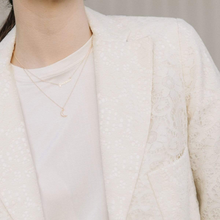 Kris Nations Crescent Moon Pave Necklace Gold N691-G