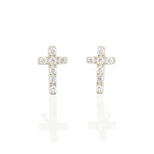 Kris Nations Cross Crystal Studs Silver E743-S
