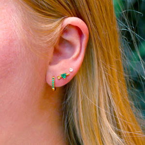 Kris Nations Crystal Huggie Hoops Emerald Gold E759-G-EME