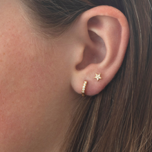 Kris Nations Pave Huggie Hoops Crystal Gold E759-G-CRYS