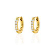 Kris Nations Pave Huggie Hoops Crystal Gold E759-G-CRYS