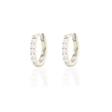 Kris Nations Pave Huggie Hoops Crystal Silver E759-S-CRYS