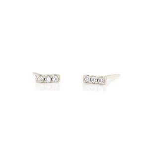 Kris Nations Dash Pave Studs Crystal Silver E541-S-CRYS