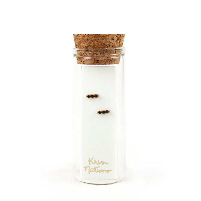 Kris Nations Dash Pave Studs Jet Gold E541-G-JET