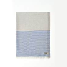 Foxford Woollen Mills White, Mink & Blue Merino Stole 4215/H8