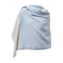 Foxford Woollen Mills White, Mink & Blue Merino Stole 4215/H8