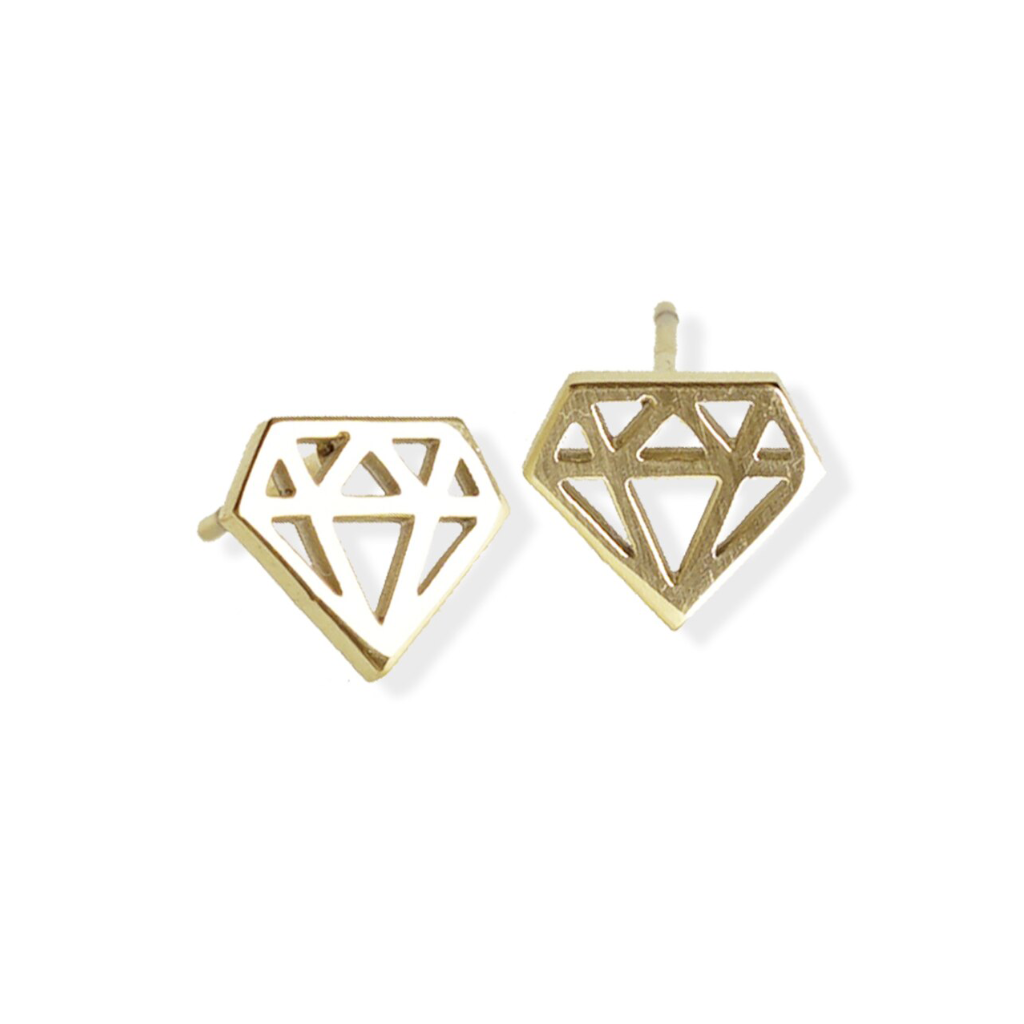 jj+rr Diamond Studs Gold 8E19G