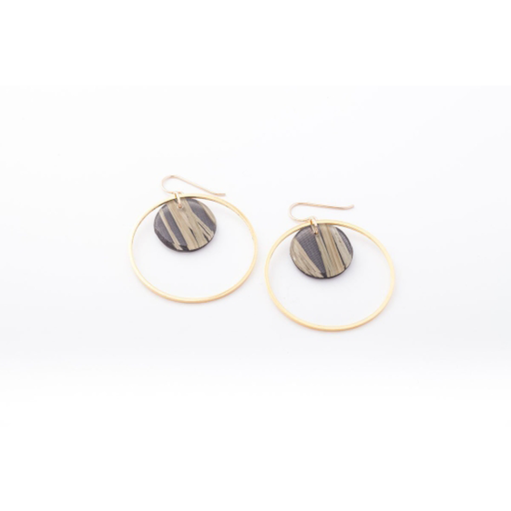 dconstruct Ecoresin Double Circle Earrings Bear Grass BGB-EDCIR