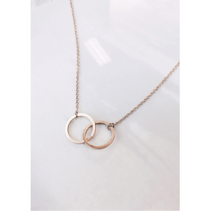 jj+rr Double Infinity Necklace Rose Gold 4N433-RG