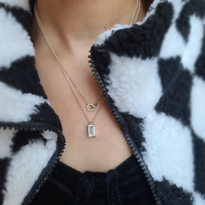 Kris Nations Double Link Crystal Necklace Gold N924-G