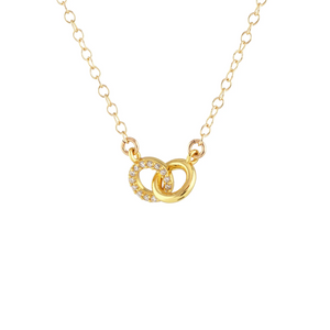 Kris Nations Double Link Crystal Necklace Gold N924-G