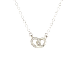 Kris Nations Double Link Crystal Necklace Silver N924-S