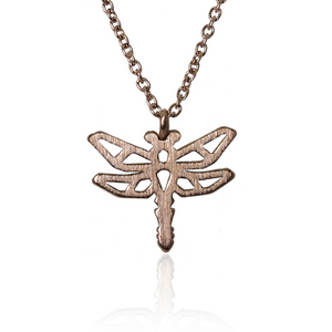 jj+rr Dragonfly Origami Necklace Rose Gold 7N7-RG