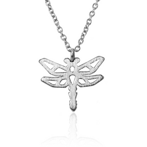 jj+rr Dragonfly Origami Necklace Silver 7N7-S
