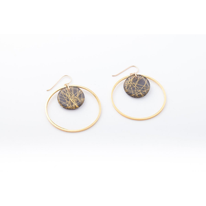 dconstruct Ecoresin Double Circle Earrings Wisp Gold WG-EDCIR