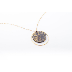 dconstruct Ecoresin Double Circle Necklace Wisp Gold WG-NDCIR-18