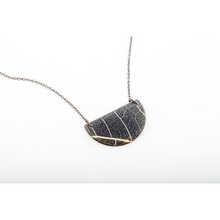 dconstruct Ecoresin Half Circle Necklace Fossil Leaf Indigo FLI-NHCIR-18