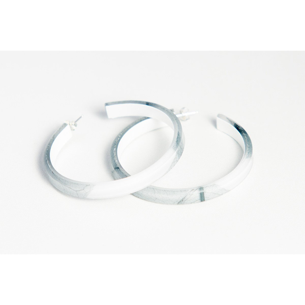dconstruct Large Ecoresin Hoops Fossil Leaf White FLW-EBH