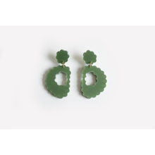 dconstruct Scallop Drop Earrings Moss MOS-ESCD