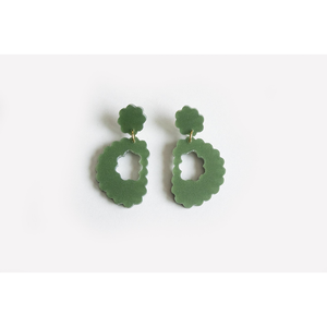 dconstruct Scallop Drop Earrings Moss MOS-ESCD
