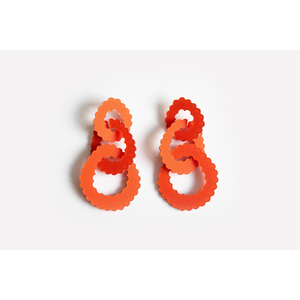 dconstruct Scallop Triple Link Earrings Punch PU-ESCLNK3 