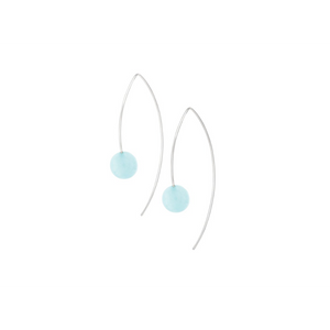 Pamela Lauz Element Aquamarine Earrings Silver ELE-S004