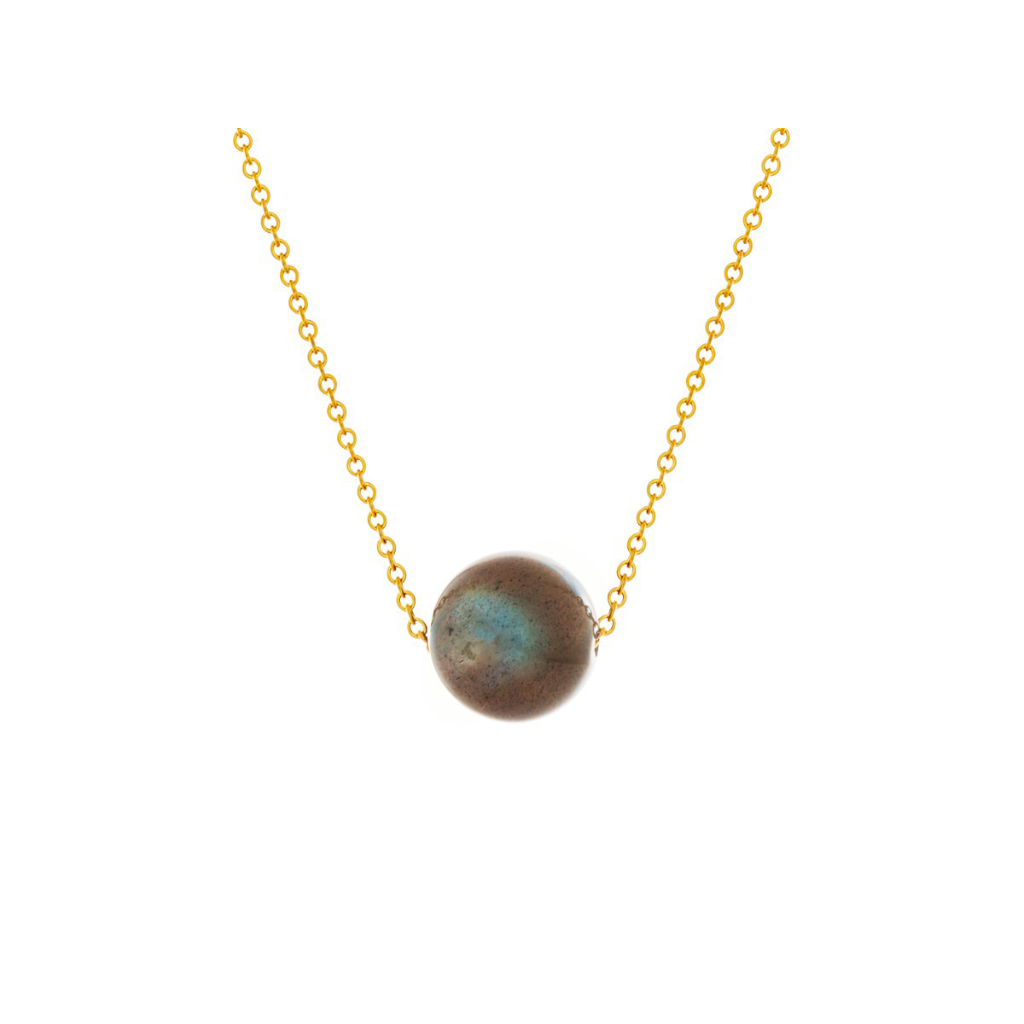 Pamela Lauz Element Labradorite Slide Necklace Gold-filled ELE-GF039-16