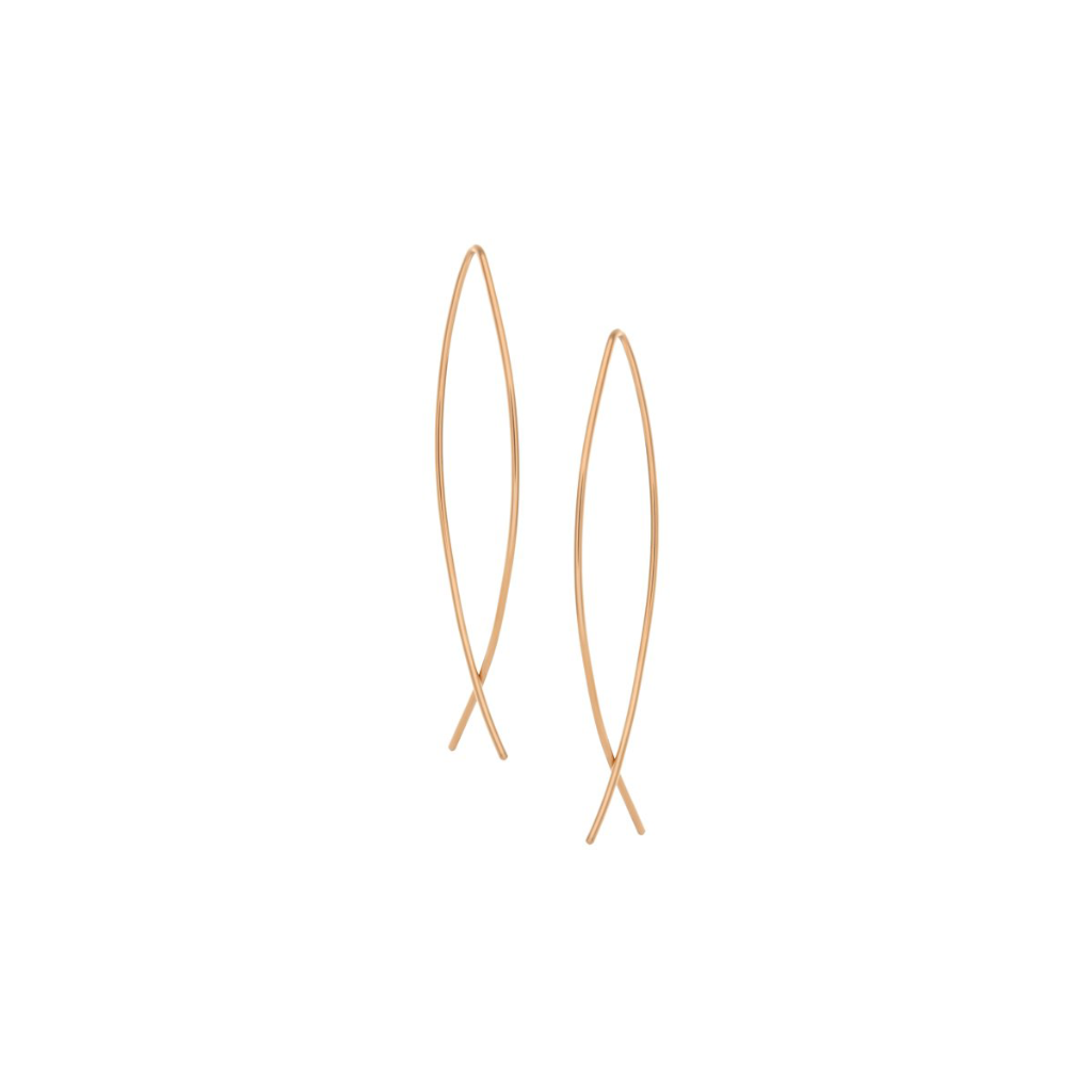 Pamela Lauz Element Simple Long Intersection Earrings Gold-filled ELE-GF020