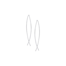 Pamela Lauz Element Simple Long Intersection Earrings Silver ELE-S019