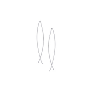 Pamela Lauz Element Simple Long Intersection Earrings Silver ELE-S019