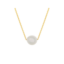 Pamela Lauz Element White Pearl Slide Necklace Silver ELE-GF032-16